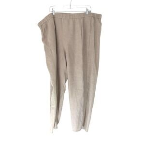 Eileen Fisher Pants Plus Beige Pull On Straight Leg Linen Lagenlook‎ Size 3X